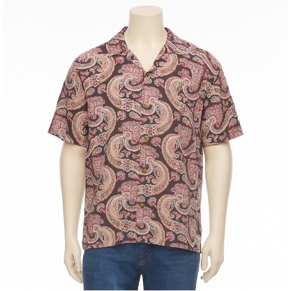 Tommy Bahama‎ Island Shirt Modern Fit Mens 100% Silk Paisley Camp Shirt XXL 2XL
